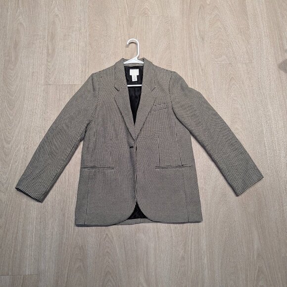H&M Oversized Houndstooth Twill Blazer - Picture 1 of 3